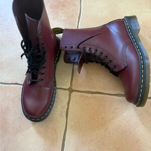 Dr. Martens Cherry Red 1490 Mid Calf Boots USM 8
